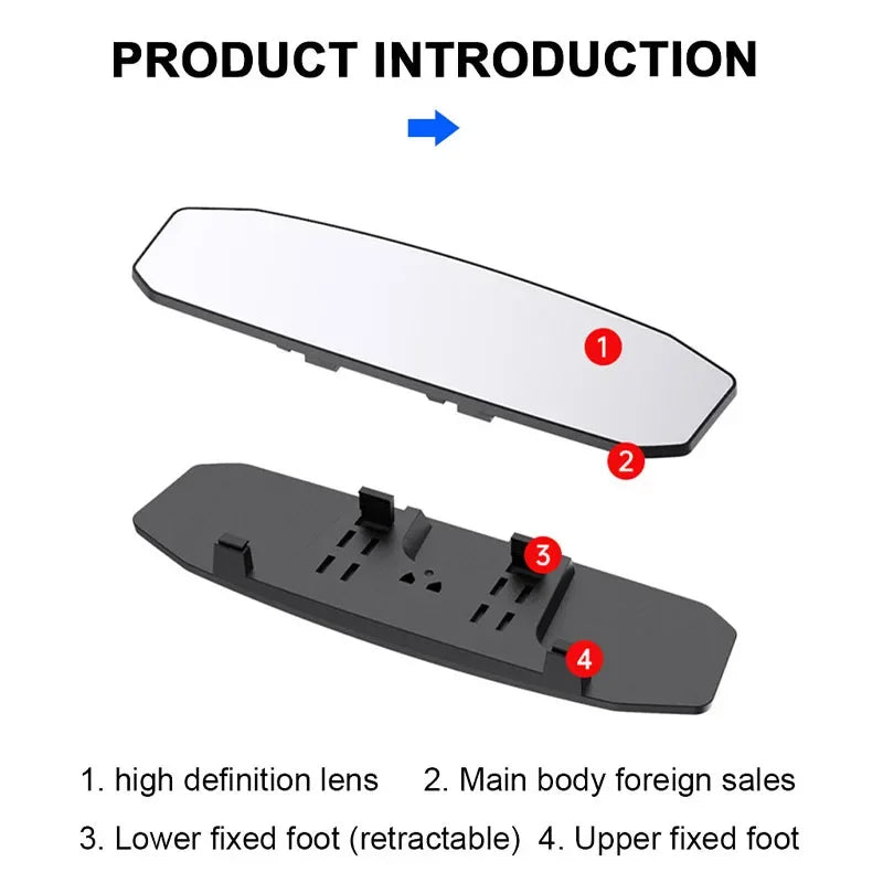 Universal Wide Angle Convex Rearview HD Mirror Center Rear View Baby Child Seat Watch Sun Visor Interior Monitor Auto Accessory